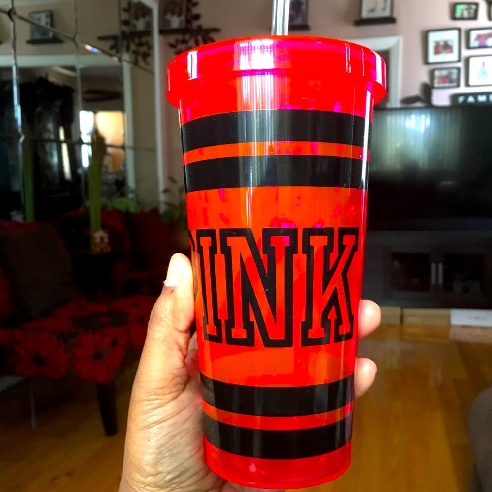 NWT Pink Victoria’s Secret’s Cup With Lid & Straw